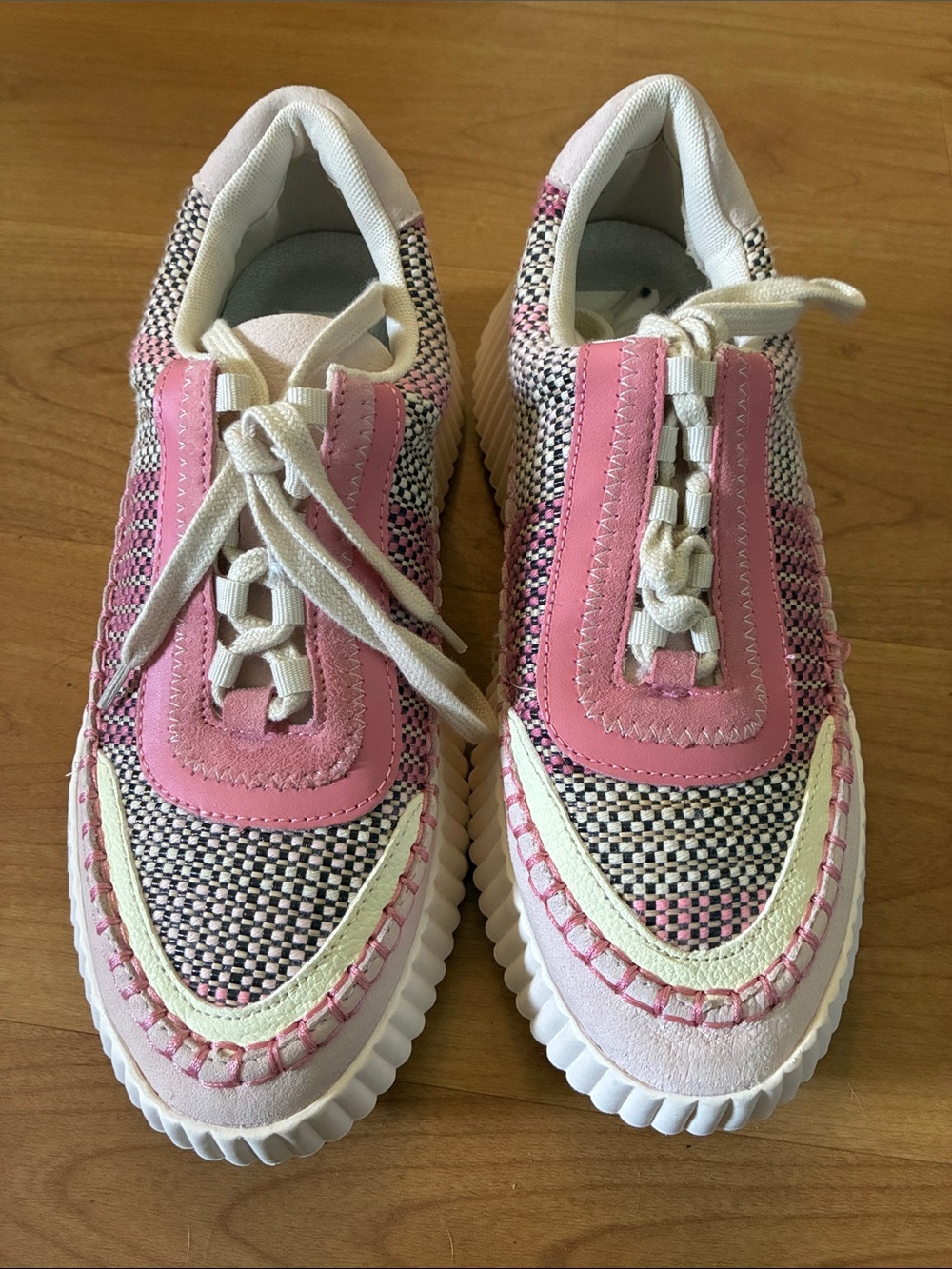 Dolce Vita Pink White Woven Women’s Sneakers
